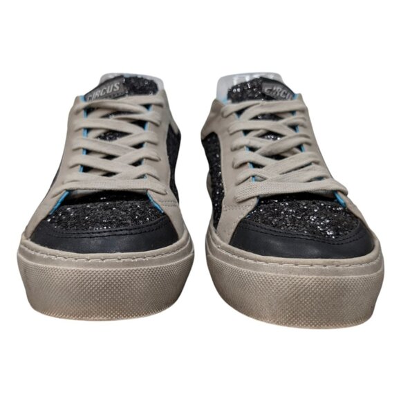 Circus Sam Edelman Tila Glitter Sneakers Womens Black Lace Up Low Top Shoes Sz 8 - Picture 9 of 11